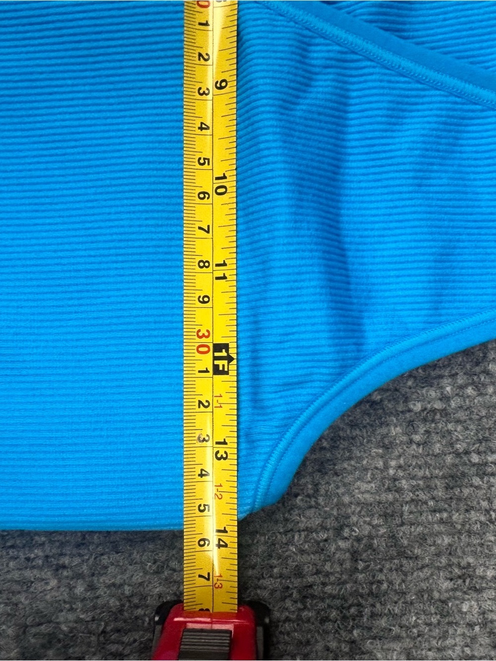 Athleta Aurora Crop Rib Tank Top Blue Seamless VNeck Medium Gym Athleisure Yoga - Picture 8 of 8